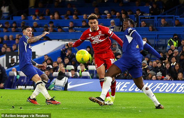 Morgan Rogers (centre) was bought for £2m, sold for £17m seven months later and earned Boro another £21m in sell-on fees when he moved to Chelsea this summer