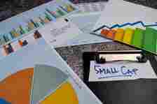 Small Cap write on sticky notes isolated on Office Desk. Stock market concept