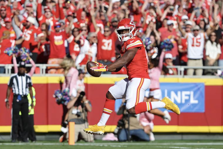 on-field action during an NFL game.
