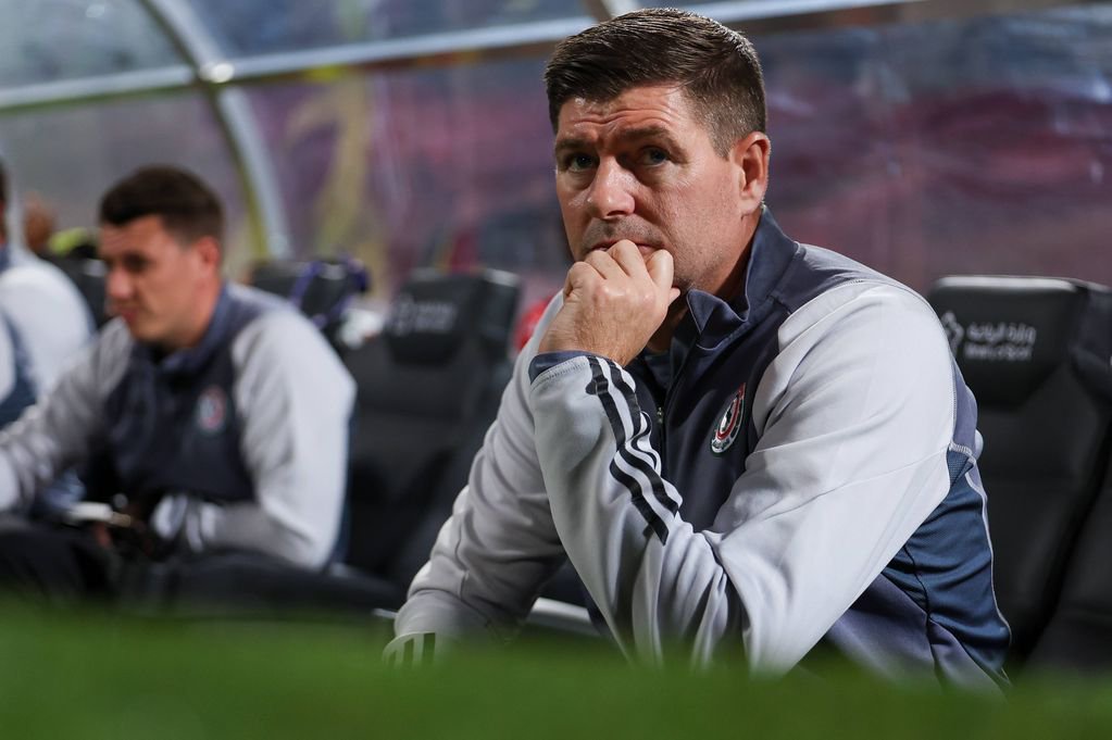 Steven Gerrard looks on during a Saudi Pro League match