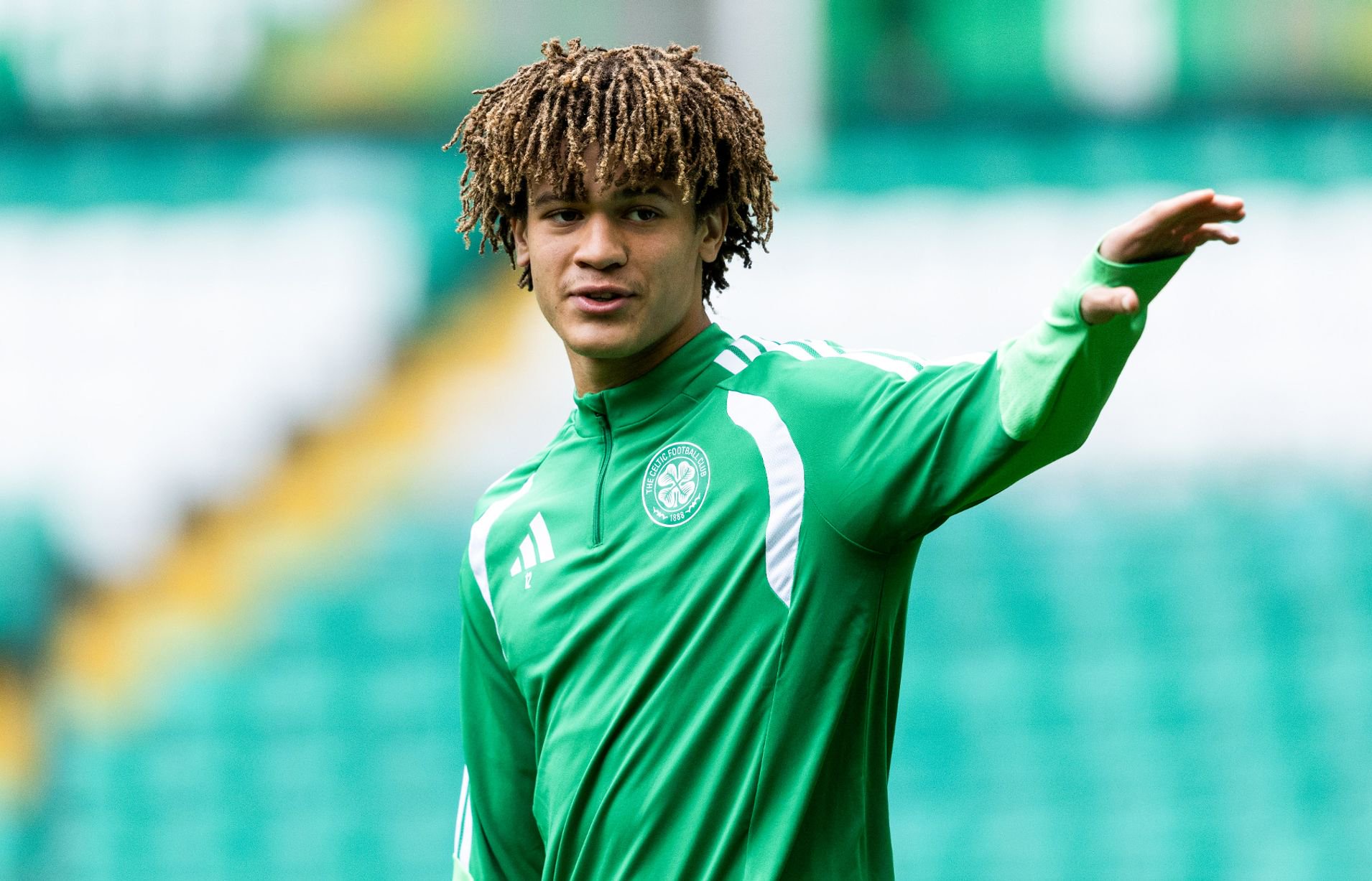 Landon Emenalo trains with Celtic
