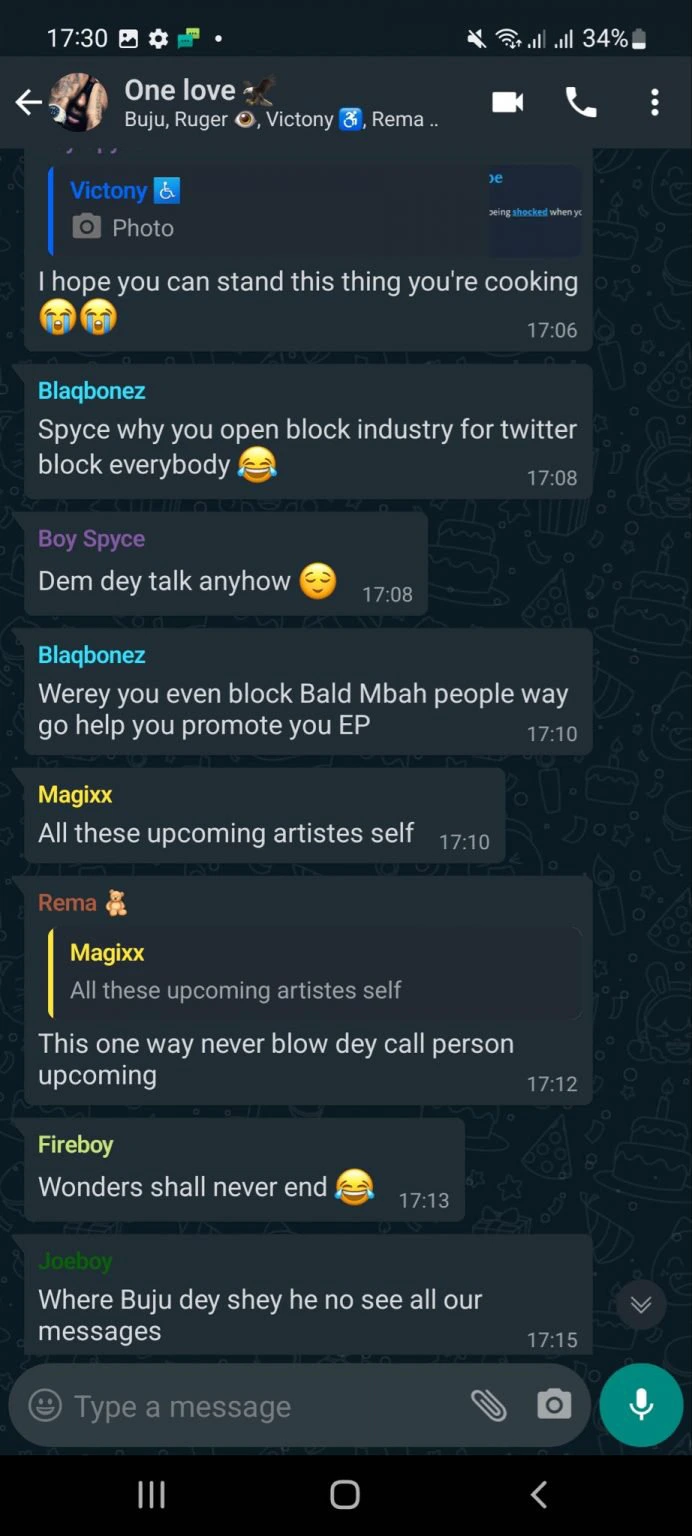 Ruger, Rema and Fireboy chat Surface, mocking Buju as his Knacking Video Leaked Online days after fighting Ruger[Video]
