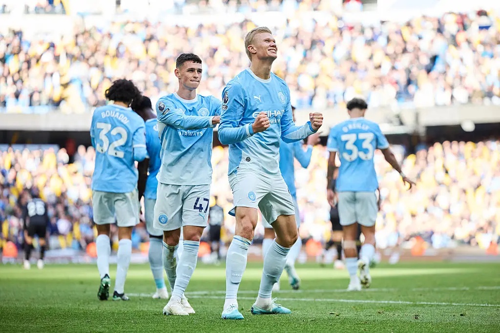 Erling Haaland celebrates