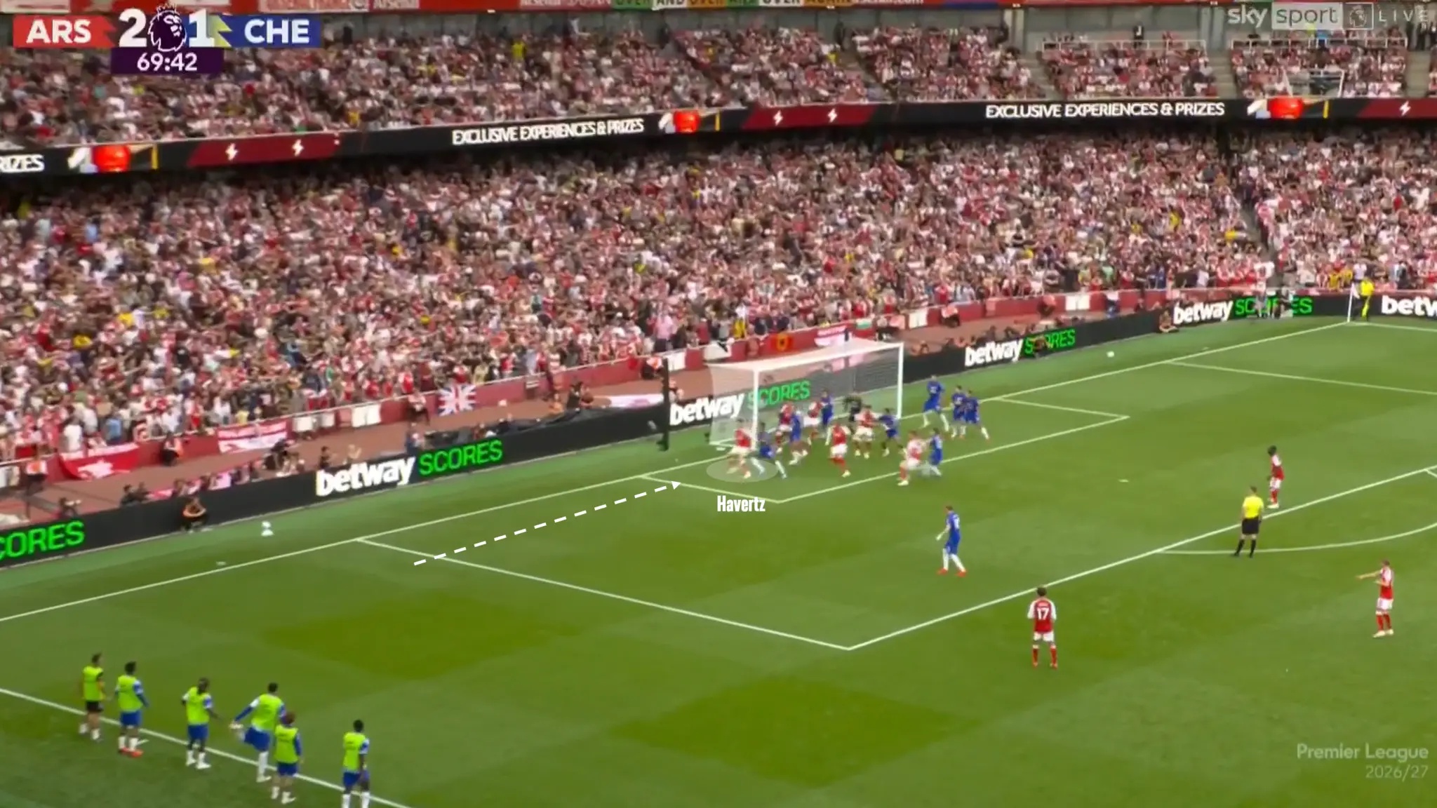 Arsenal near-post corner vs Chelsea