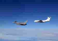 British Typhoons scramble to intercept a Russian aircraft flying close to Estonian airspace