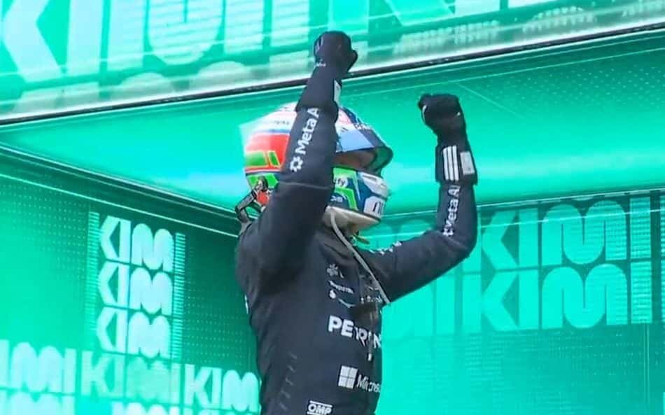 Kimi Antonelli comemora vitória no GP dos EUA pela F1 2026