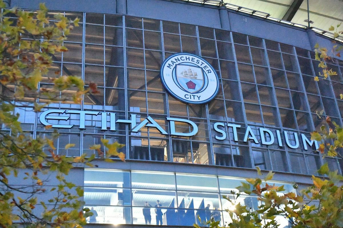 The Etihad Stadium sign