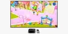Apple Arcade criticized | Tamagotchi Adventure Kingdom game seen on large TV screen