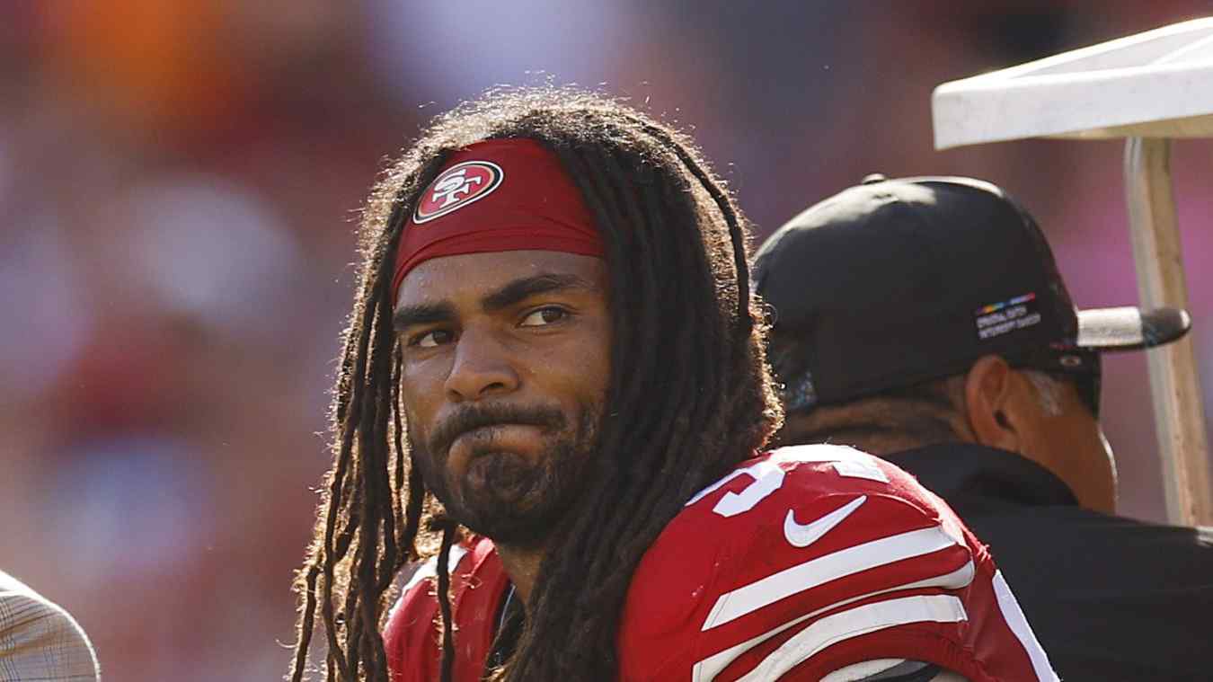 San Francisco 49ers linebacker Fred Warner during an NFL game.