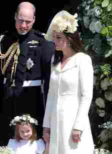 Prince William, Kate Middleton, and Princess Charlotte leave St. George's Chapel, Windsor Castle Prince Harry and Meghan Markle's wedding