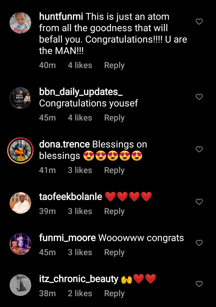 BBNaija: Reactions As Yousef Gets An Endorsement Deal While Still In The House