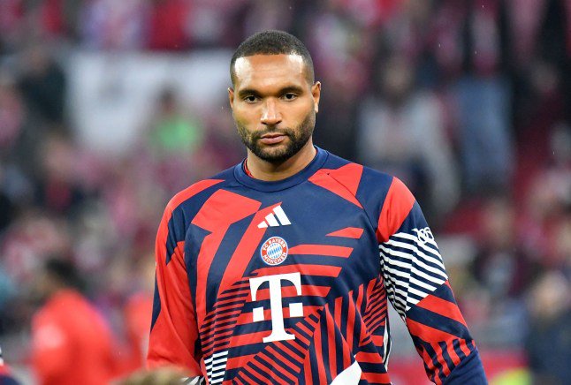 Mandatory Credit: Photo by Midori Ikenouchi/Hasan Bratic/DeFodi Images/Shutterstock (17222343af) 17.10.2026, Allianz Arena, M?nchen, GER, 1.FBL, FC Bayern M?nchen vs RB Leipzig , im Bild. Jonathan Tah (M?nchen). DFL regulations prohibit any use of photographs as image sequences and/or quasi-video. GER, 1.FBL, FC Bayern M?nchen vs RB Leipzig - Allianz Arena, M?nchen, Deutschland - 17 Oct 2026