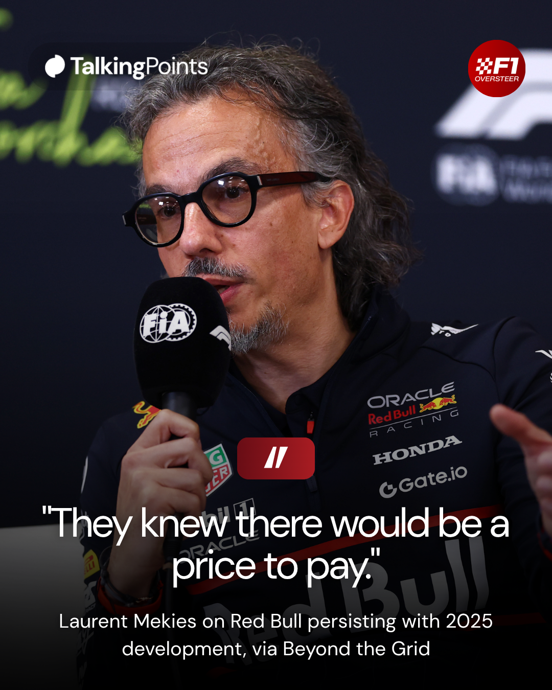 Red Bull Racing team principal Laurent Mekies at the 2025 Formula 1 Belgian Grand Prix
