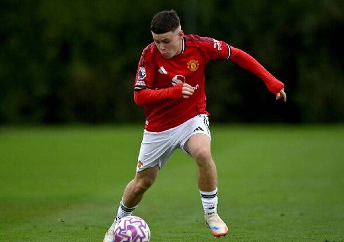 Kai Rooney with Manchester United's Under-18s