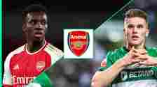 Arsenal striker Eddie Nketiah, Sporting CP striker Viktor Gyokeres