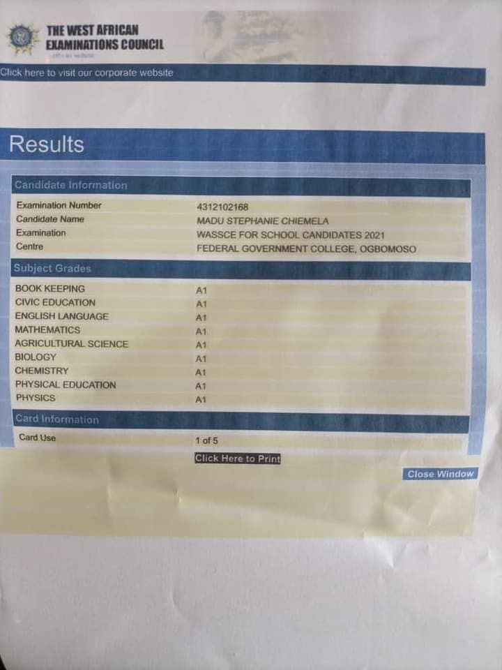 Imo Student, Madu Stephanie Chiemela Made 9As In WAEC, Got 345 In JAMB Post UTME