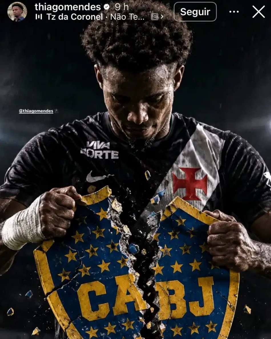 Thiago Mendes provocou o Boca Juniors nas redes sociais após vitória do Vasco no jogo de ida (Foto: Reprodução)