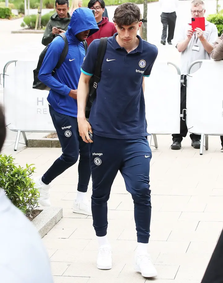 Kai Havertz was another Blues player snapped getting off the team bus