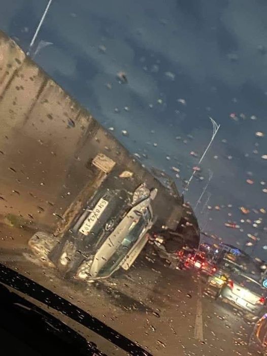 Achimota Accident: Toyota Car Falls From Overpass, Lands On Another car