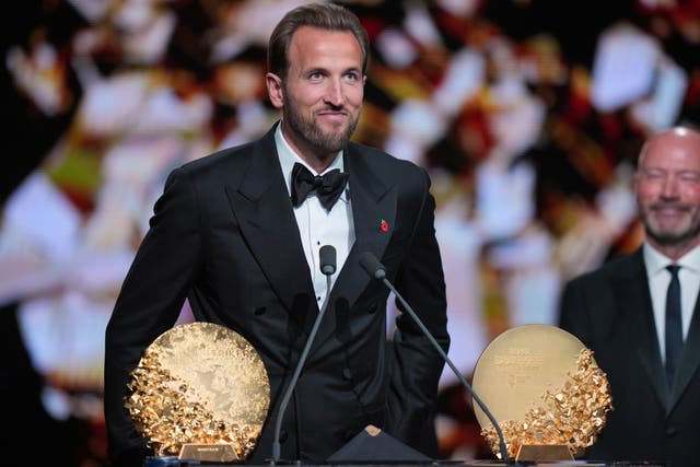 Harry Kane also won the trophy for striker of the year
