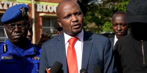 Gatundu South MP Moses Kuria addressing the media on January 10, 2020.