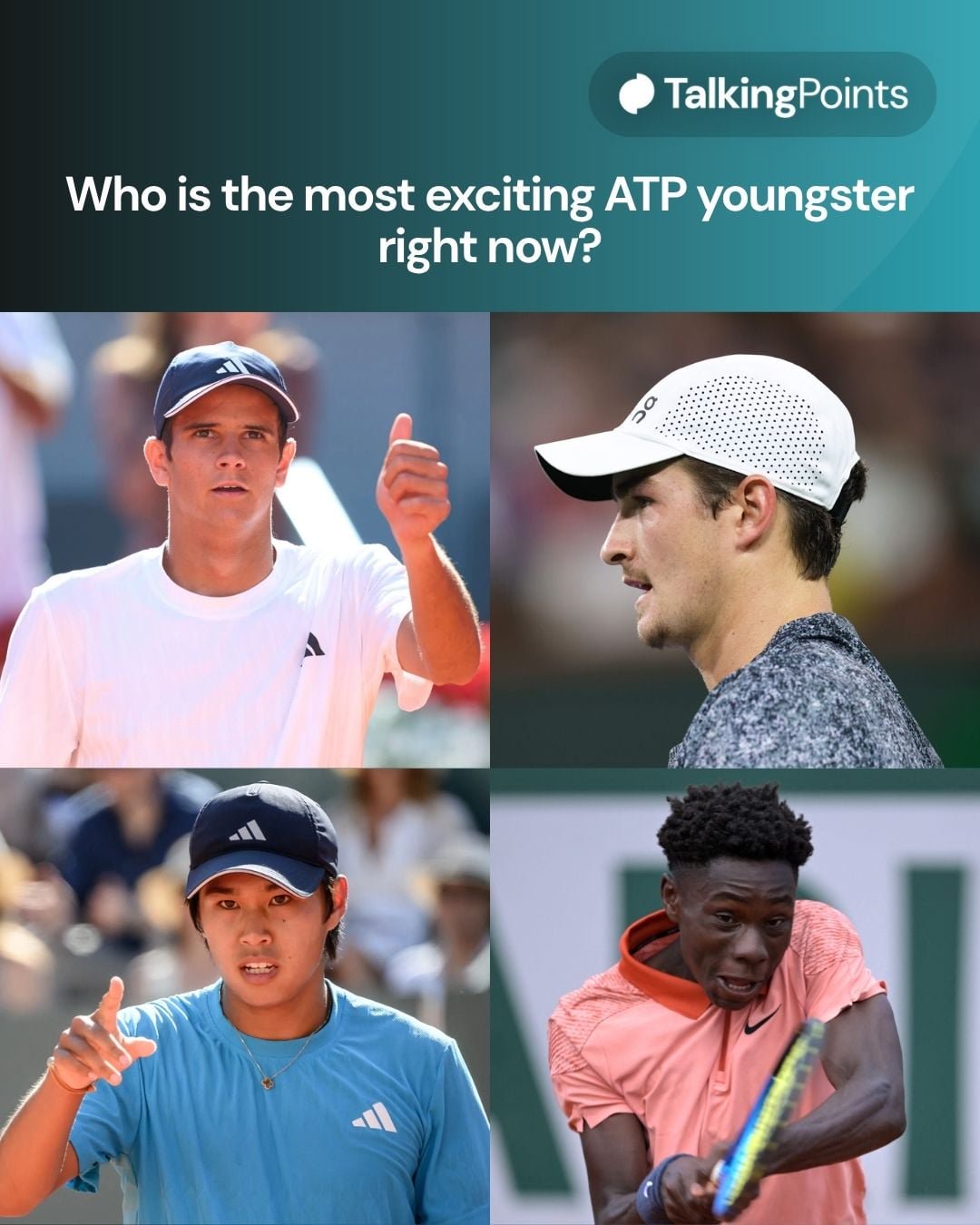 Four-way split of ATP youngsters with question