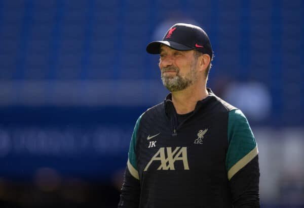 PARIS, FRANCE - Friday, May 27, 2022: Liverpool's manager J&uuml;rgen Klopp during a training session at the Stade de France ahead of the UEFA Champions League Final game between Liverpool FC and Real Madrid CF. (Pic by David Rawcliffe/Propaganda)