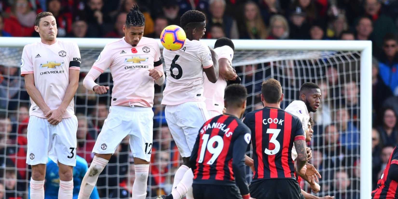 Nemanja Matic not wearing poppy on his Manchester United shirt