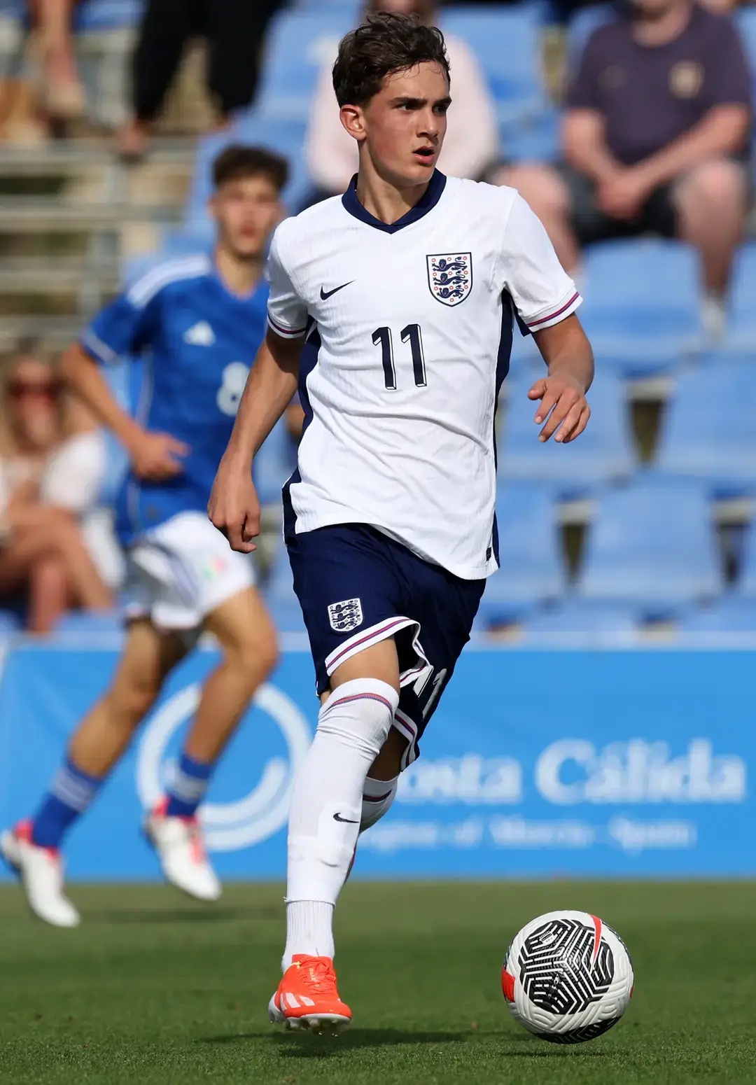Max Dowman pictured during England's friendly win over Italy at the Pinatar Arena. Image credit: Getty
