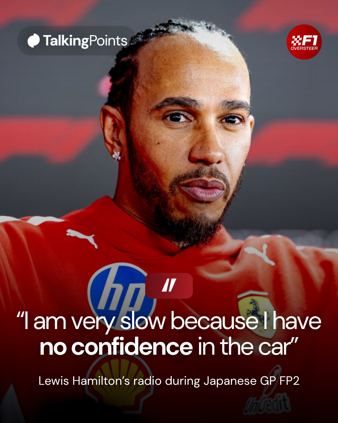 Lewis Hamilton answers questions from the press at the 2026 Japanese Grand Prix