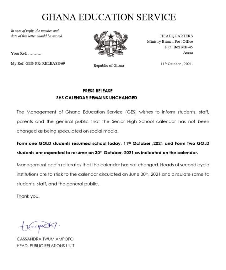 ghana-education-service-releases-new-statement-for-staff-students-and