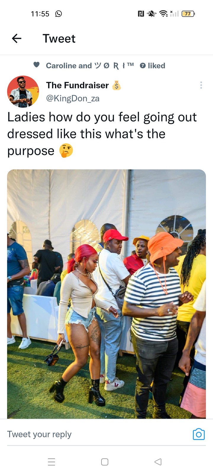See how social media reacted after a lady was spotted at a party in these clothes (photos+screenshots)
