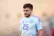 James Forrest of Scotland looks on during the international friendly match between Gibraltar and Scotland at Estadio Algarve on June 03, 2024 in Fa...