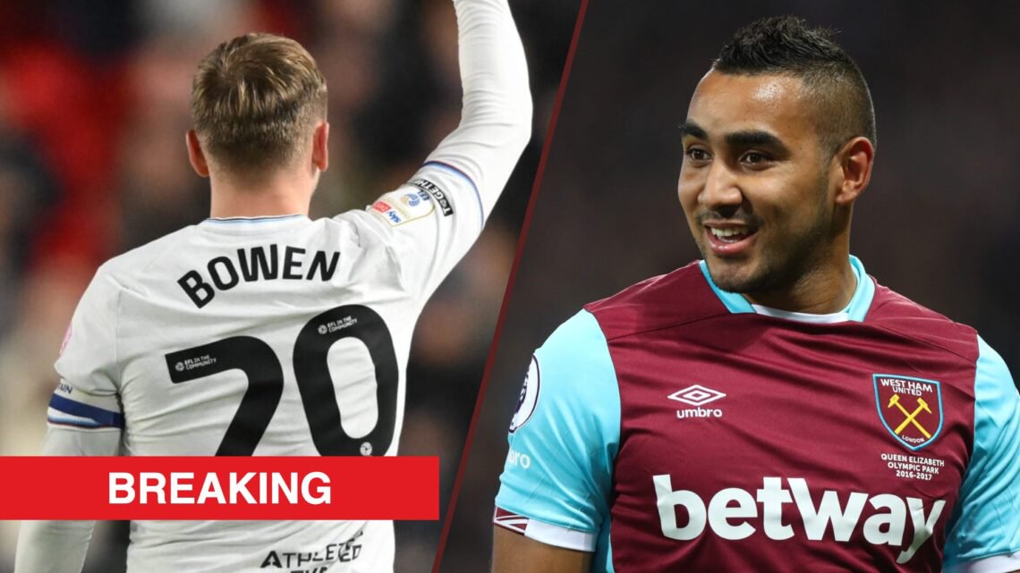 Split image showing Jarrod Bowen and Dimitri Payet at West Ham United