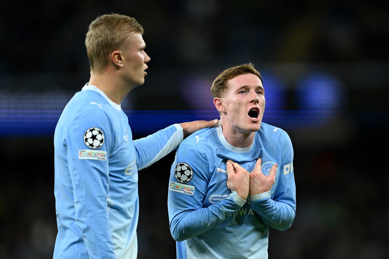 Erling Haaland and Elliot Anderson are two of the Man City players sent on holiday