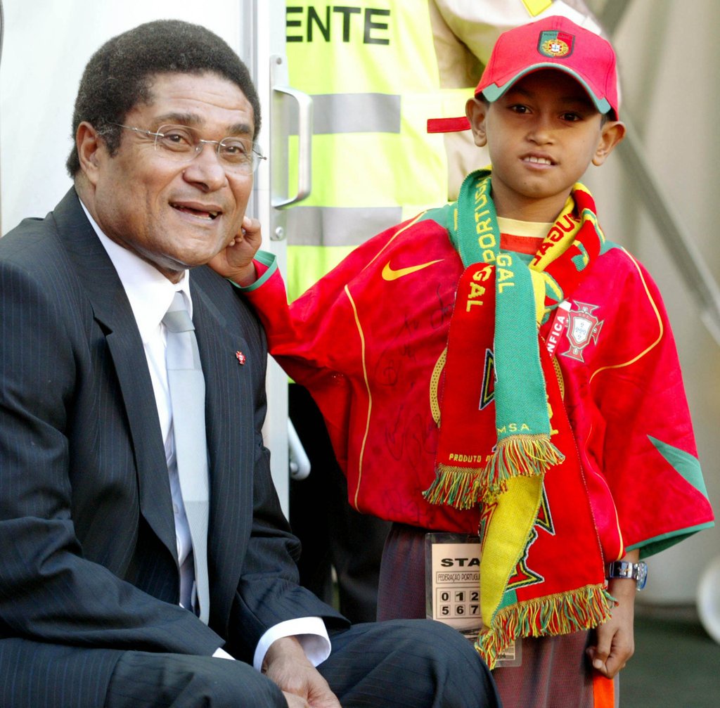 Portuguese legend Eusebio was among Jaime Byrom’s World Cup hosts in 1986. Photo: Reuters
