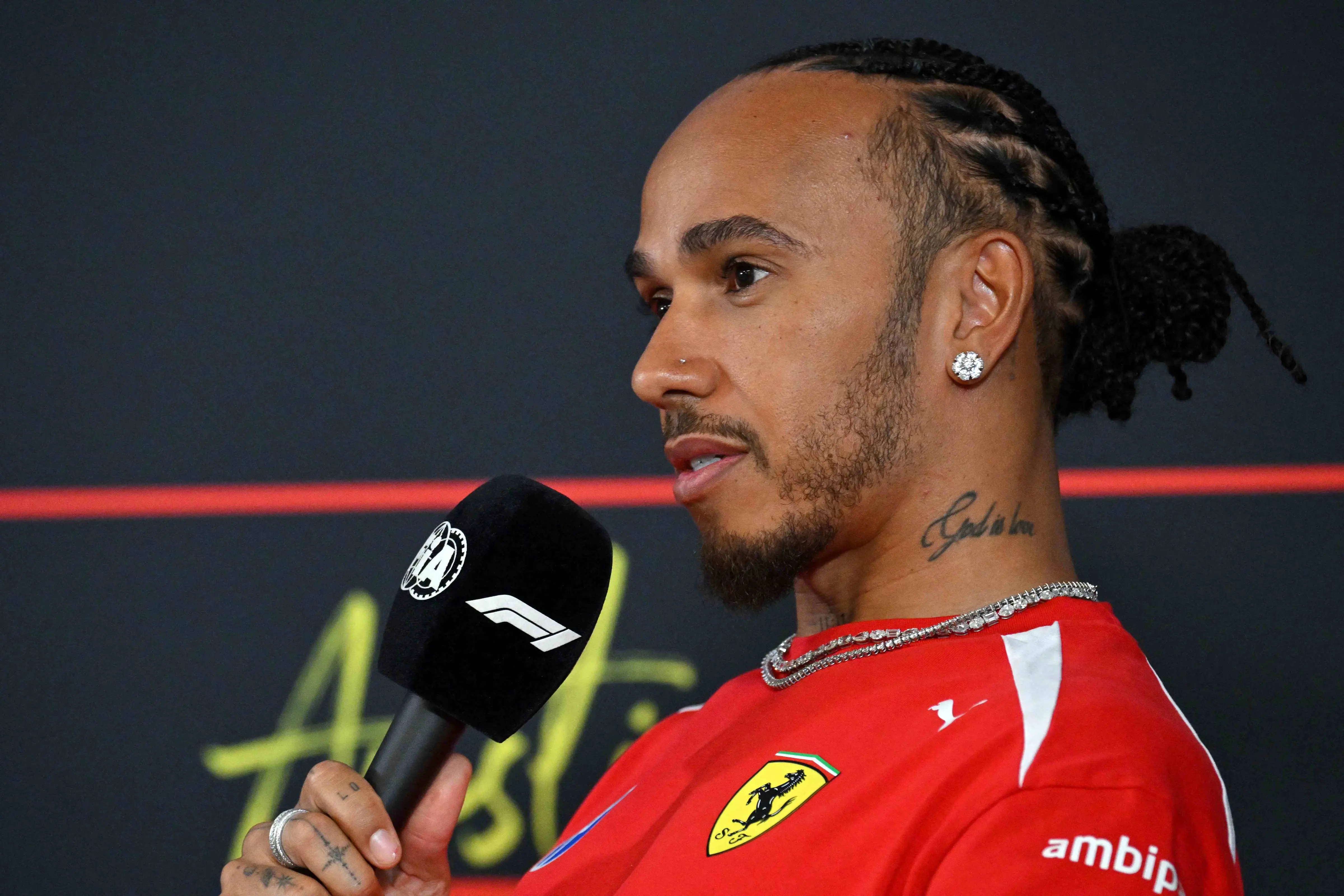 Ferrari's British driver Lewis Hamilton speaks during a press conference ahead of the US Formula One Grand Prix at the Circuit of the Americas in Austin, Texas
