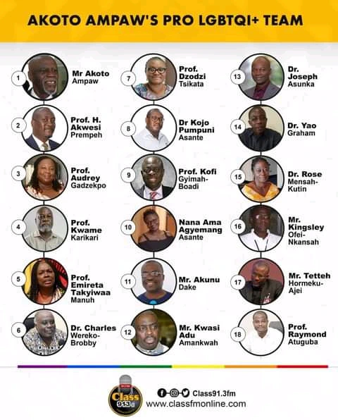 Full list of top people in Ghana who supports LGBTQ surfaces