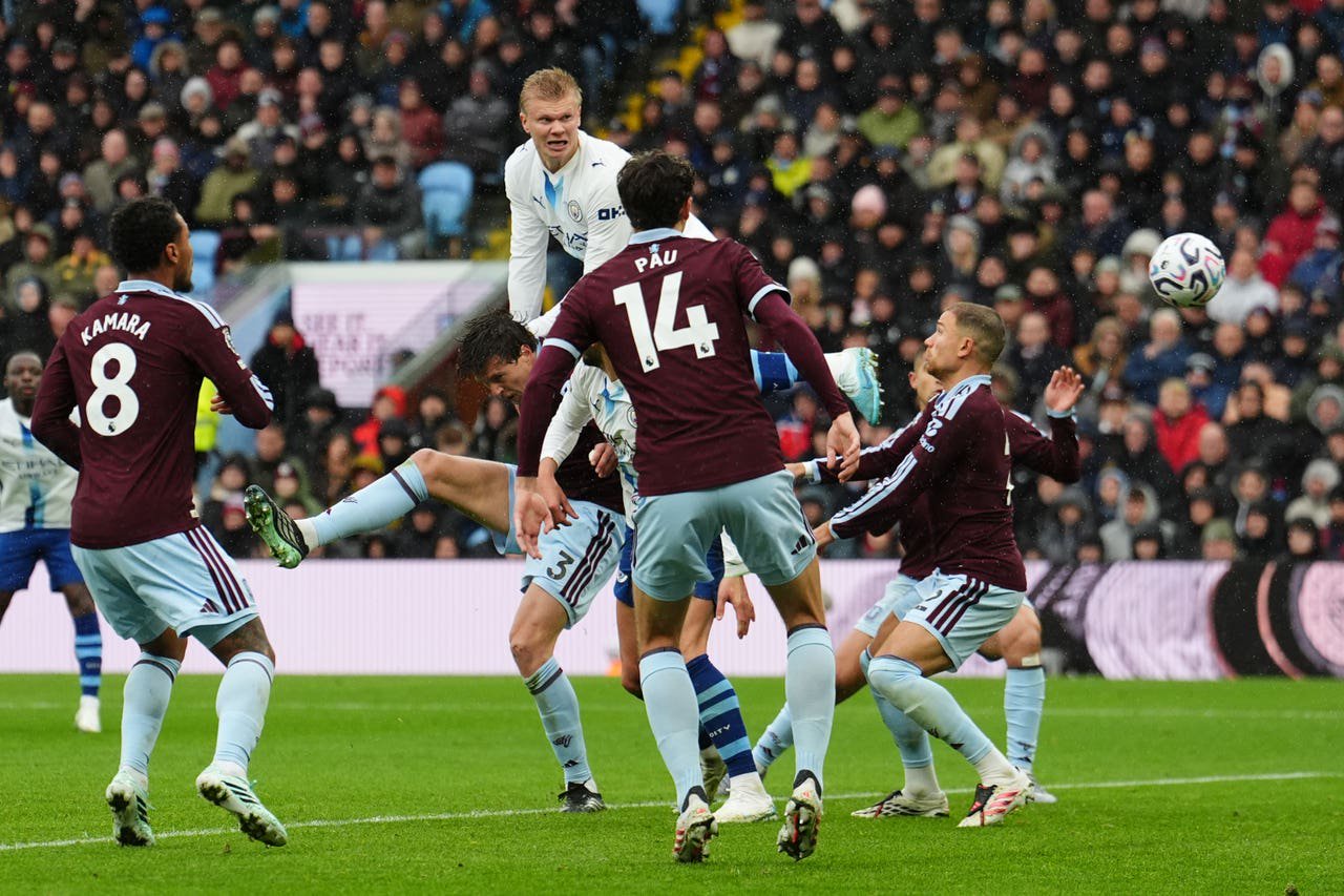 Erling Haaland headed City level in the second half