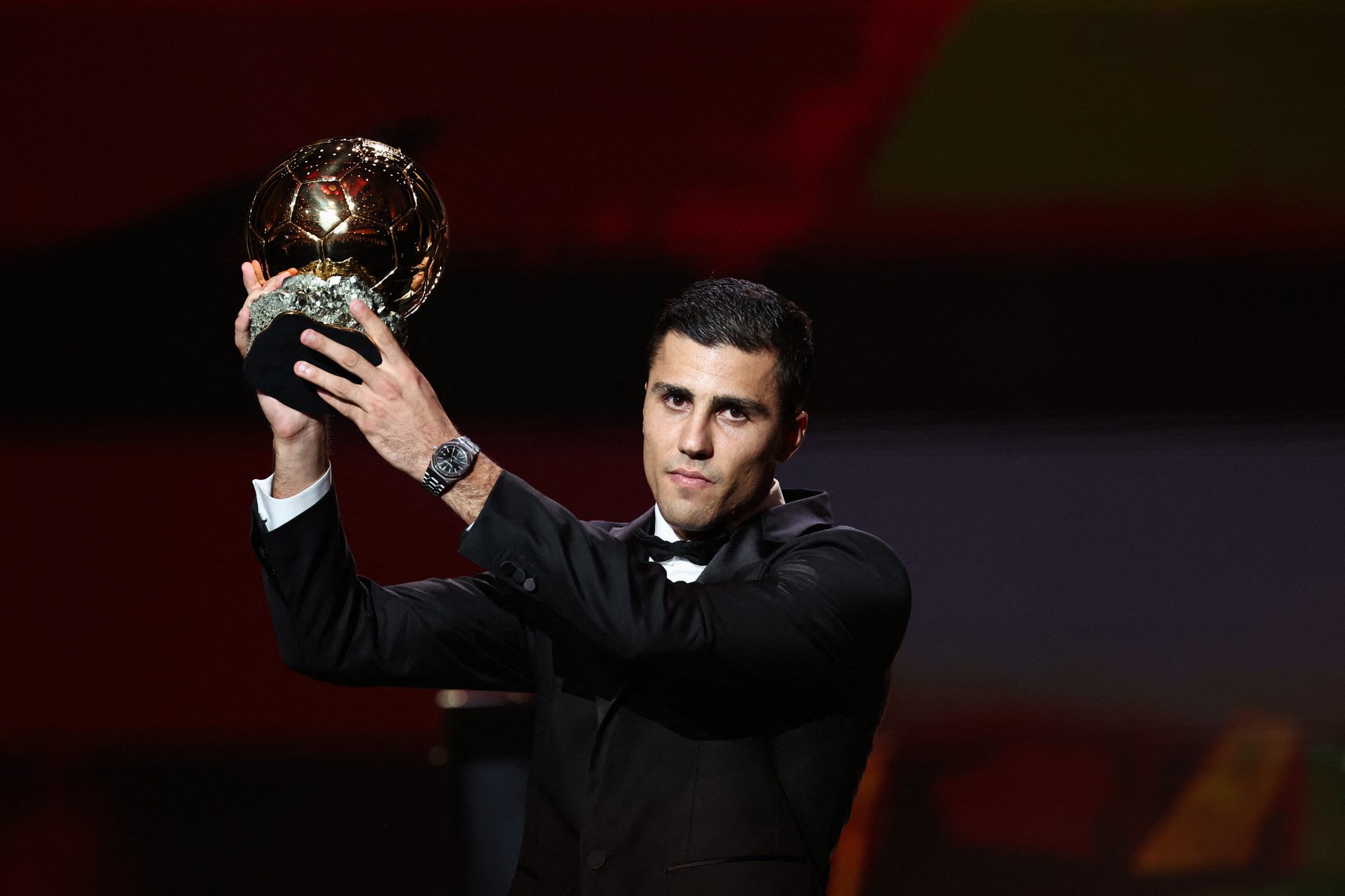 Rodri superou Vini Jr e venceu a Bola de Ouro em 2024 por suas atua&ccedil;&otilde;es pelo Manchester City e sele&ccedil;&atilde;o espanhola - AFP