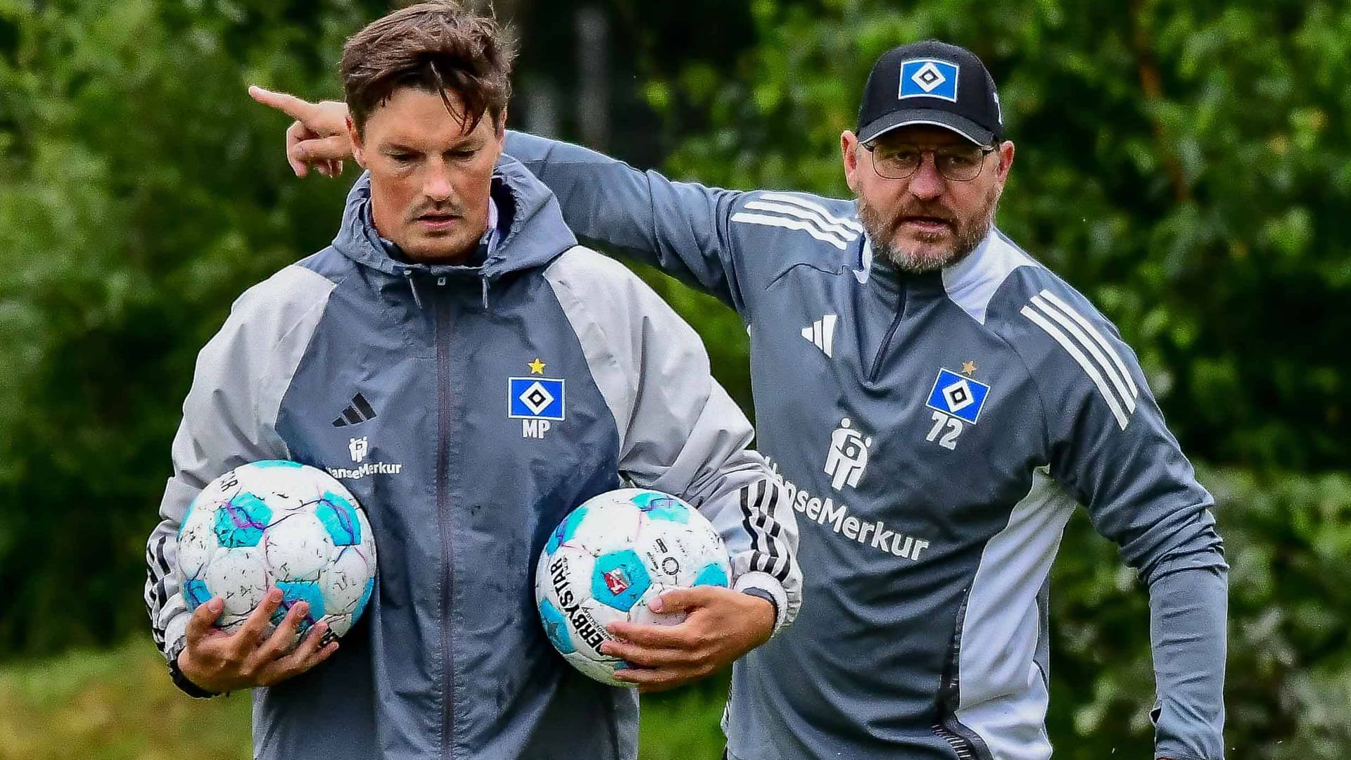 Der Cheftrainer und sein Nachfolger: Beim HSV arbeiteten Steffen Baumgart und Merlin Polzin 2024 zusammen.