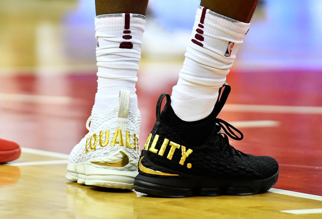 LeBron James wears Equality shoes against the Washington Wizards during the their match in Washington in December 2017. Photo: Brad Mills/USA Today via Reuters