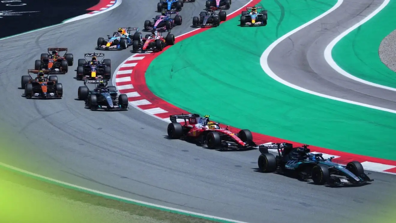 F1 race start in Barcelona