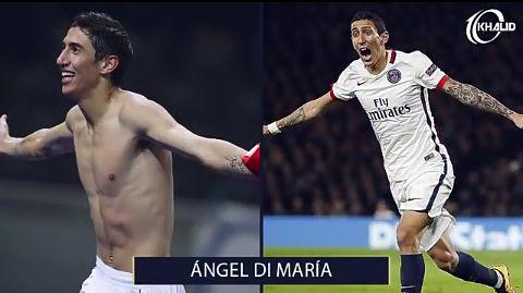 Angel Di Maria before and after getting a tattoo 