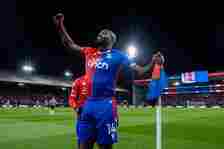Jean-Philippe Mateta of Crystal Palace celebrates after scoring 2nd goal during the Premier League match between Crystal Palace and Newcastle Unite...