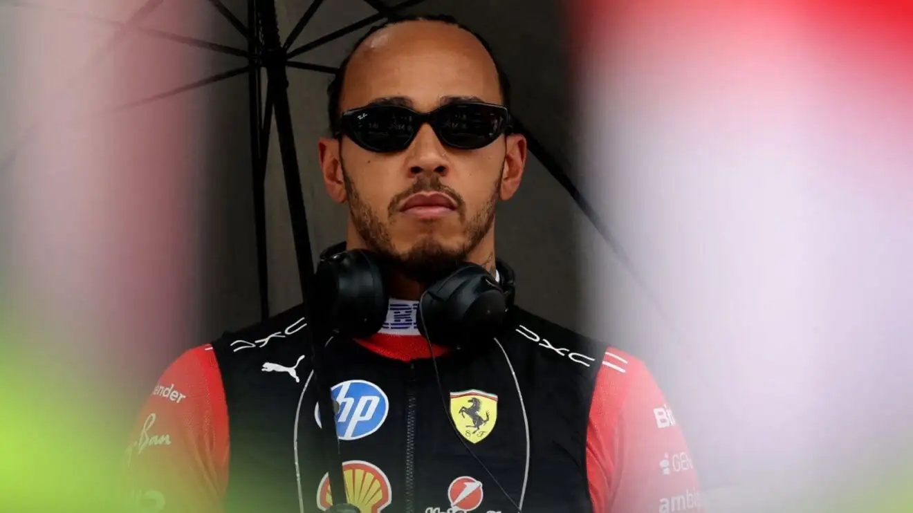 Ferrari driver Lewis Hamilton on the grid in Austin.