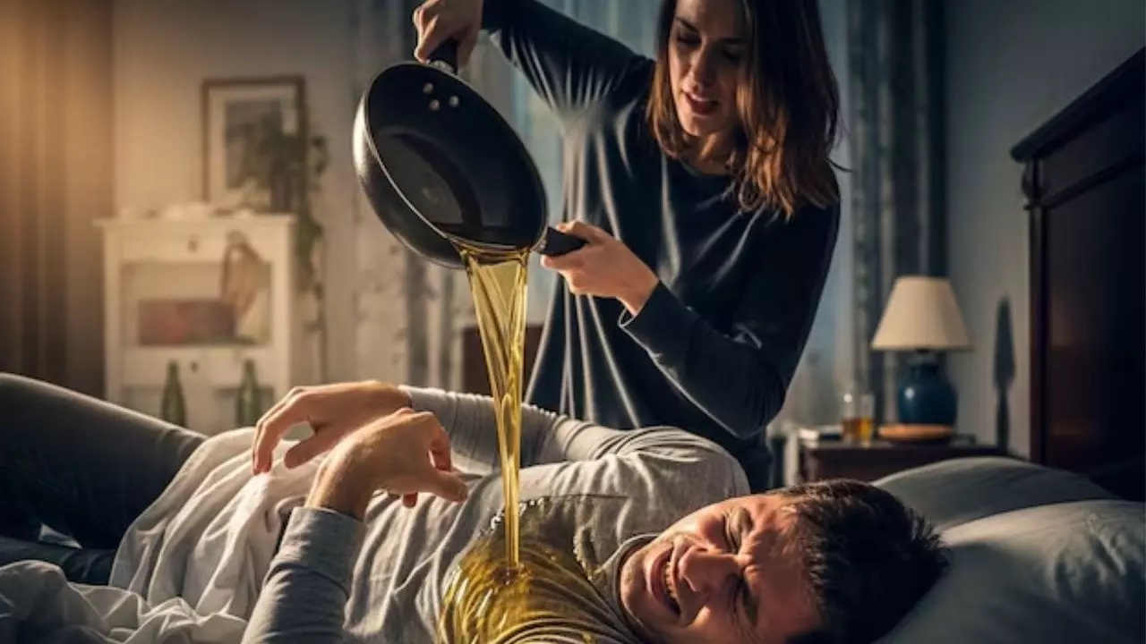 Husband Burned With Hot Oil