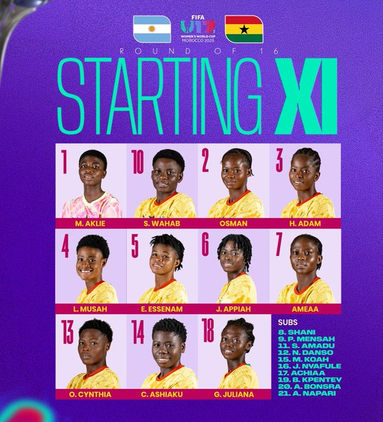 FIFA U-17 WWC: Ghana Unveils Starting XI for Argentina Showdown.
