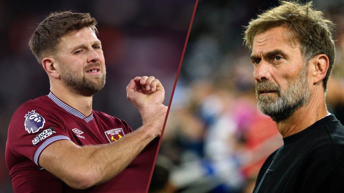 Split image showing Niclas Fullkrug at West Ham United and Germany manager Jurgen Klopp
