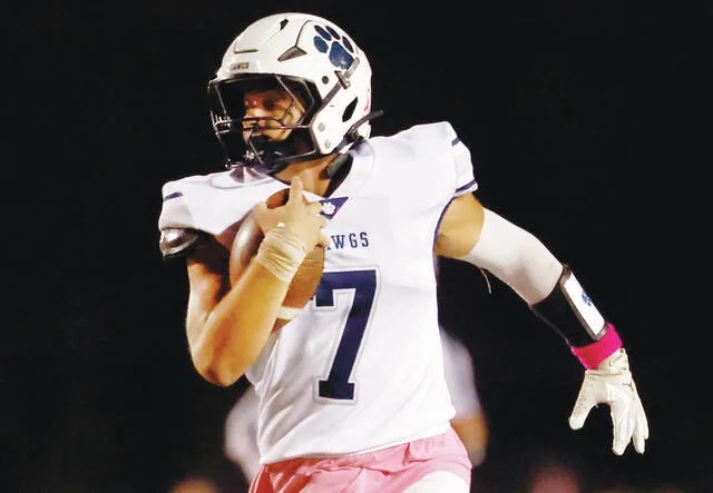 <p>Berwick’s Jake Lisnock builds up a head of steam on Friday night at Crestwood.</p>
                                 <p>Fred Adams | For Times Leader</p>